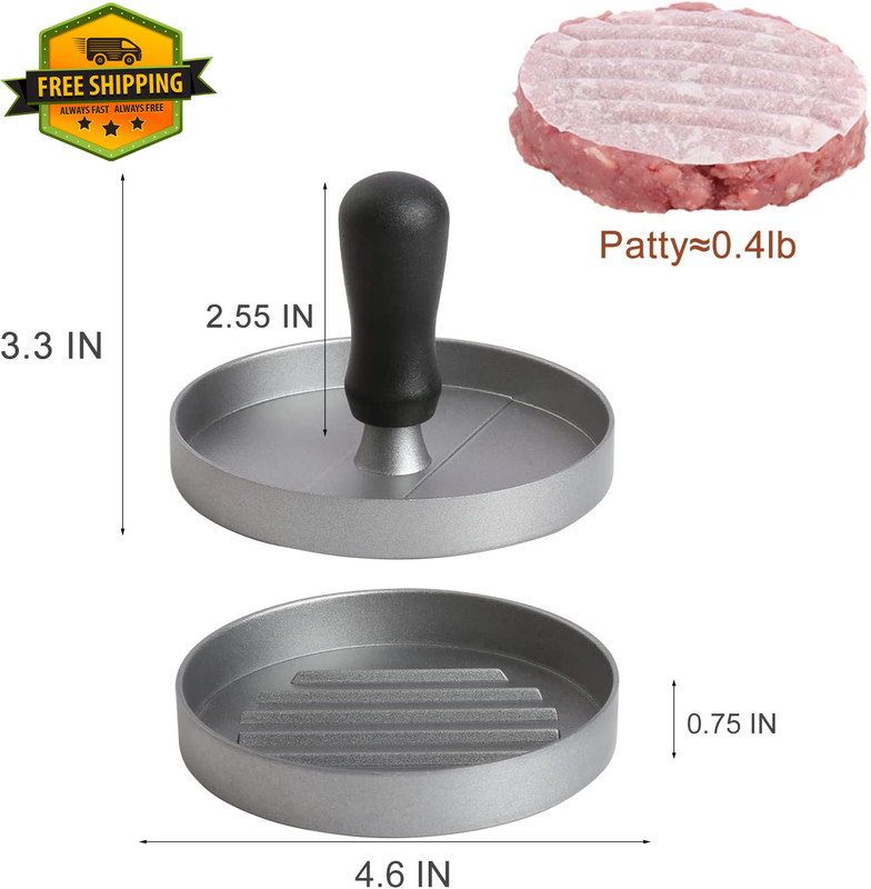 Burger Press With 150 Patty Papers Non Stick Aluminum Hamburger Maker BBQ Tool gallery