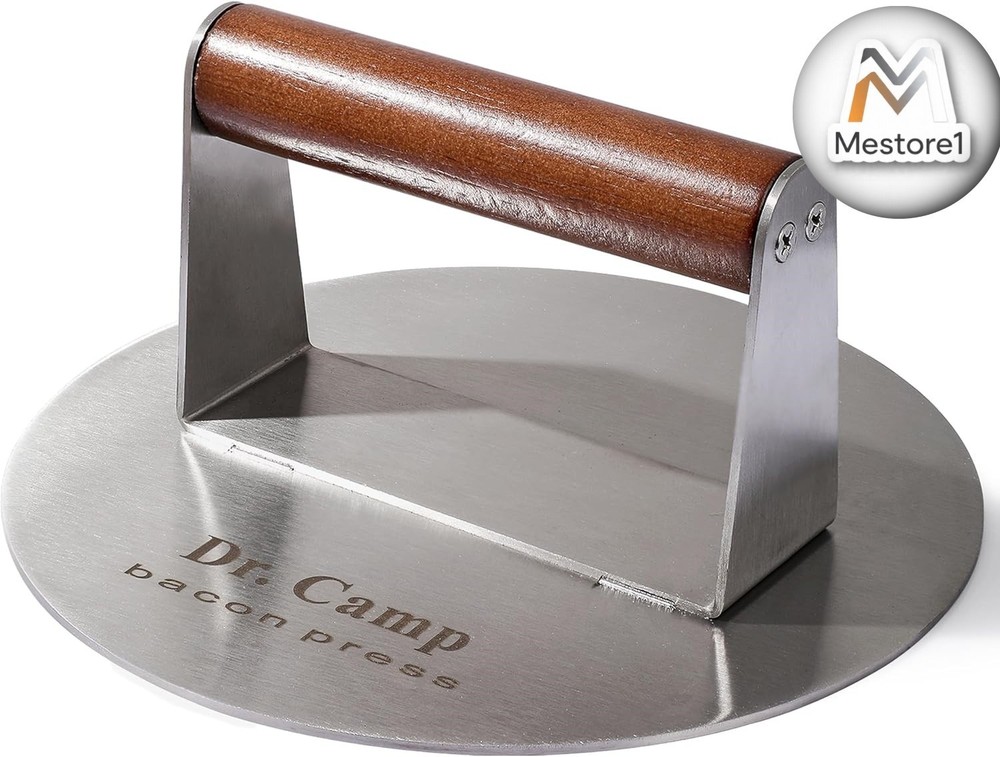 Dr.Camp 7 Inch Stainless Steel Smash Burger Press Burger Smasher Bacon Press