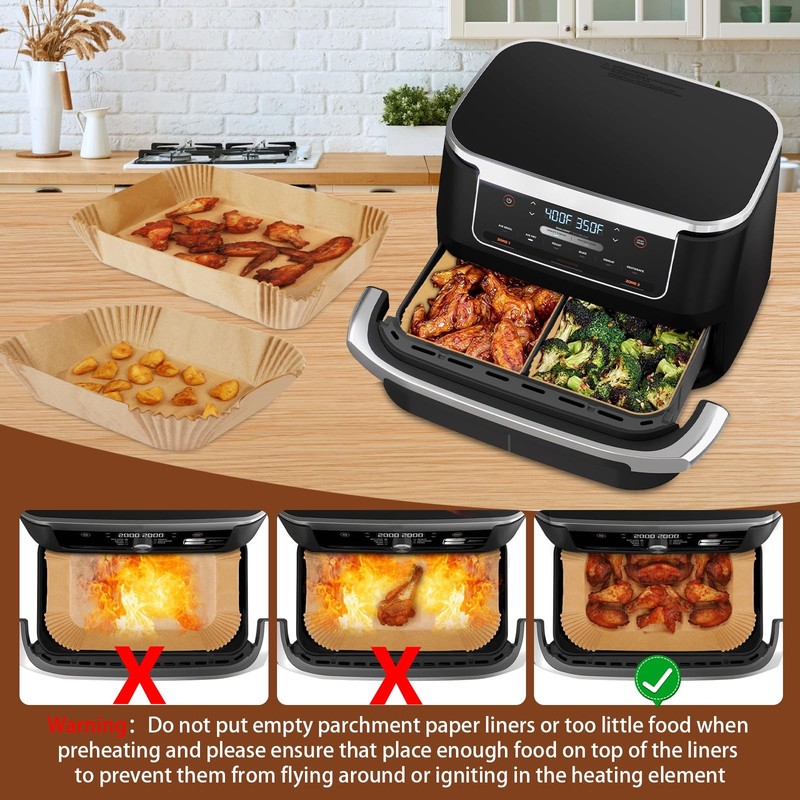 Air Fryer Liners Disposable 150Pcs for DZ071 BEIGE, 150Pcs（L*50pcs+S*100pcs) gallery