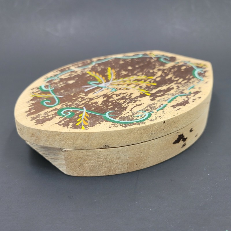 Vintage Woodpecker Wood Ware Wooden Hamburger Press Hand Painted From Japan gallery