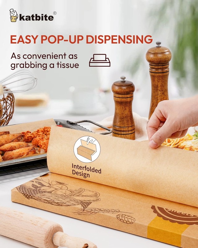 katbite 135Pcs 45 gsm Pop-Up Parchment Paper 10x15inch-135 Pcs-B, Brown gallery
