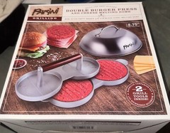 Parini Double Non-Stick Burger Press & Cheese Melting Dome 8.75″ NIB. +2 Tools.