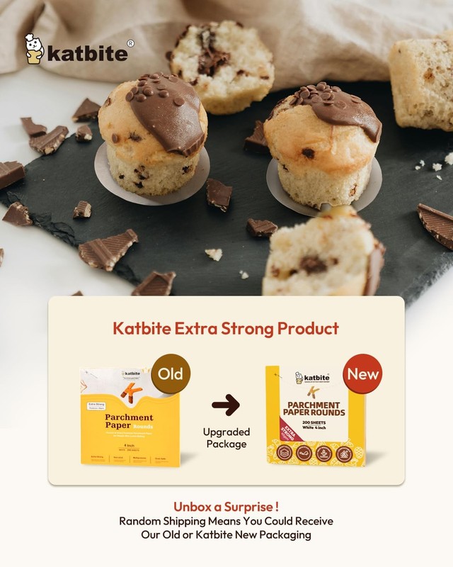 Katbite 4 Inch 400Pcs Parchment Paper Rounds, Round 4inch-400 gallery
