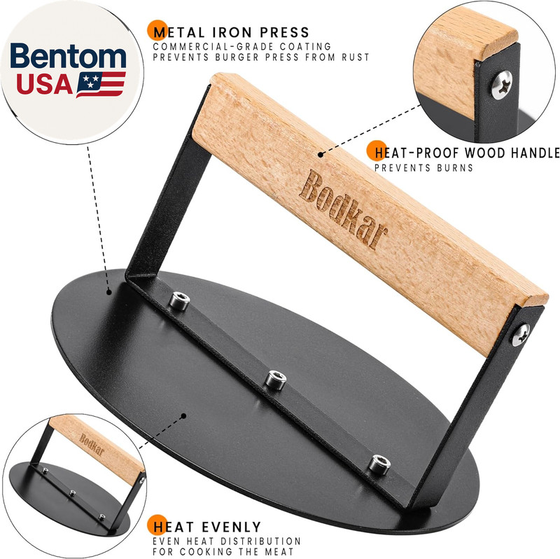 Smash Burger Press 6 Inch, round Burger Smasher Grill Press for Griddle Bacon Pr gallery