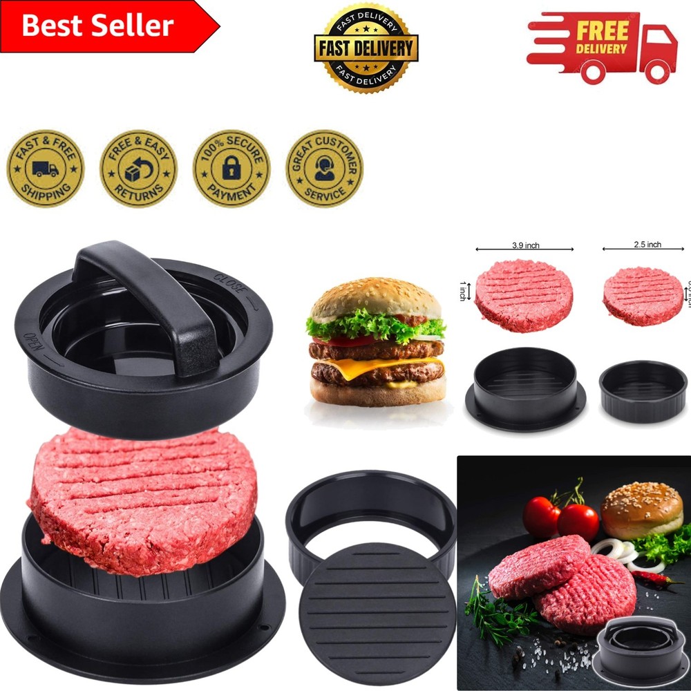 BPA-Free Hamburger Patty Maker with 100 Sheets - Create Perfect Sliders & More