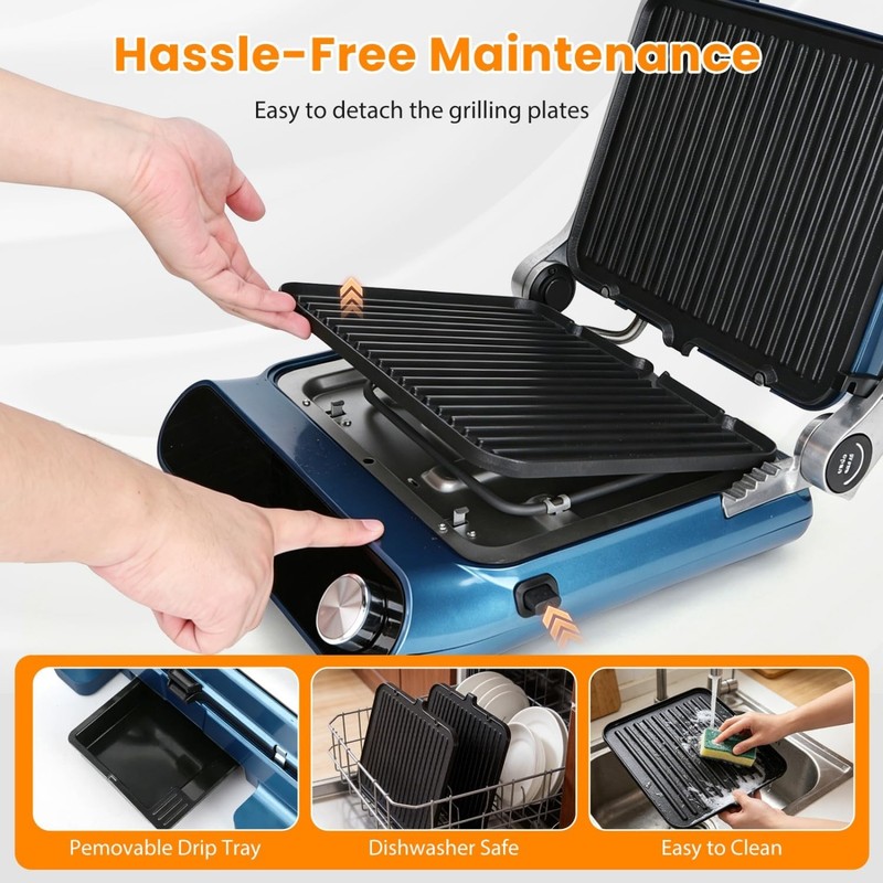 Taylor Swoden 7-in-1 Panini Press Sandwich Maker, 1500W Electric Indoor Grill... gallery