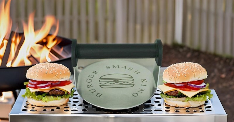 Stainless Steel Burger Smash Press,Hamburger Press for Griddle, Bacon Press, ... gallery