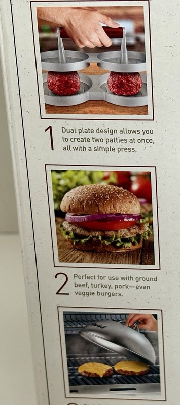 Burger Press Double & Cheese Melting Dome by Parini Stainless Steel NEW gallery