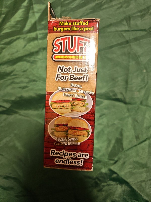 Stufz Stuffed Hamburger Press Patty Maker Open box Never Used gallery