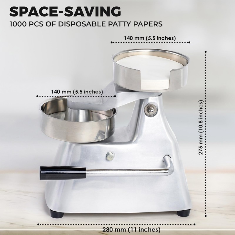 Commercial Hamburger Patty Maker 105mm/4 inch Stainless Steel Burger Press - ... gallery