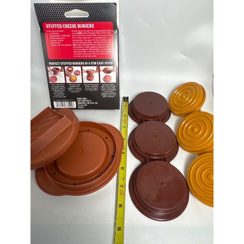 Nordic Ware 3-in-1 Stuffed Burger Press & Slider Maker Brown Mustard Plastic 365 gallery