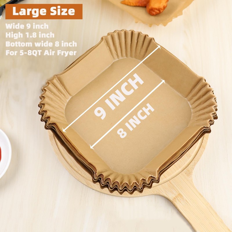 Air Fryer Liners Disposable, 9'' Square for 5-8QT gallery