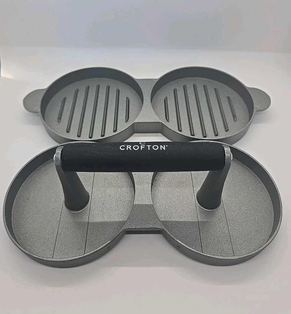 Crofton Non Stick Double Burger Press Sturdy Heavy Duty Kitchen Grill (A3) gallery