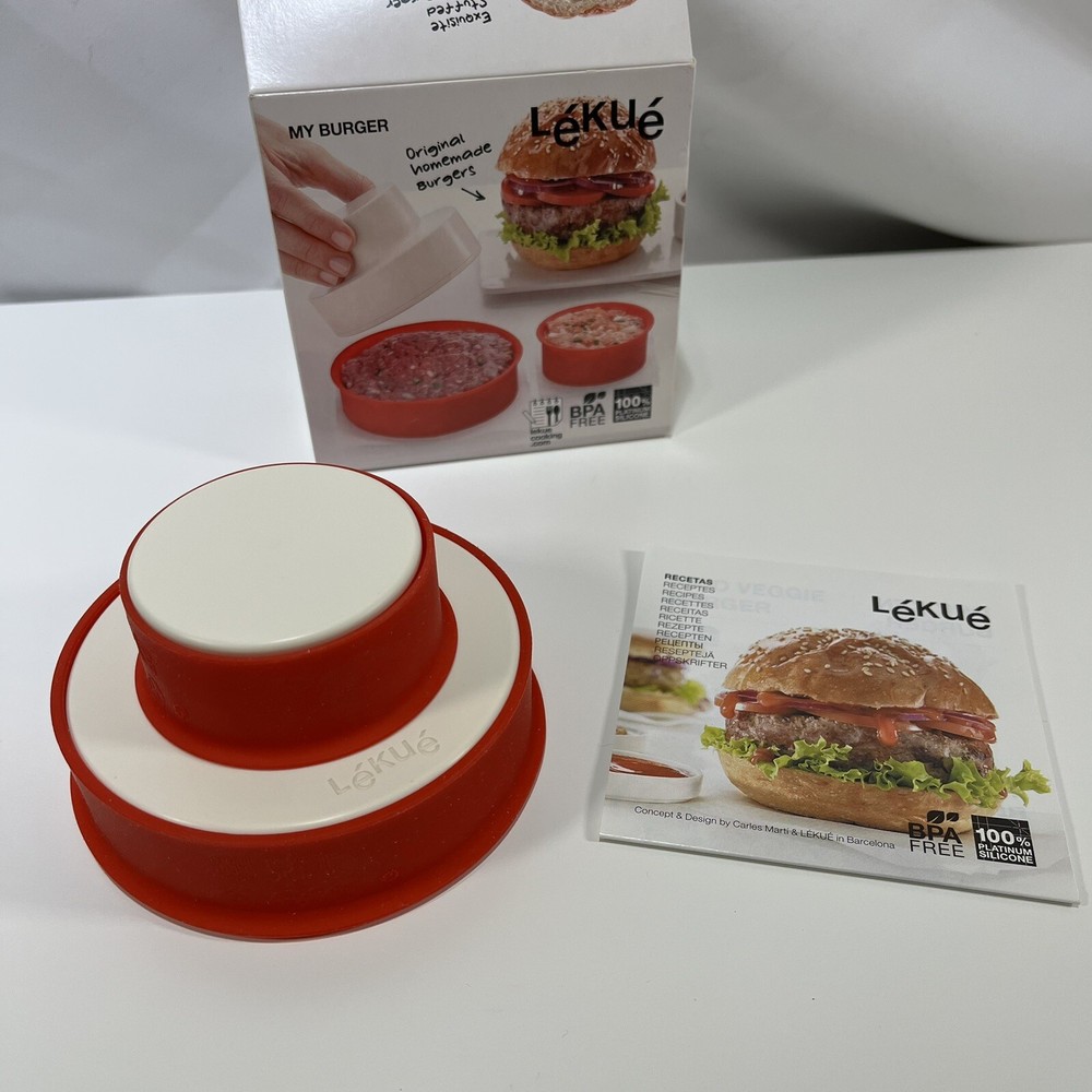 Lekue My Burger Stuffed Hamburger Patty Maker NEW BPA Free Silicone Summer Grill