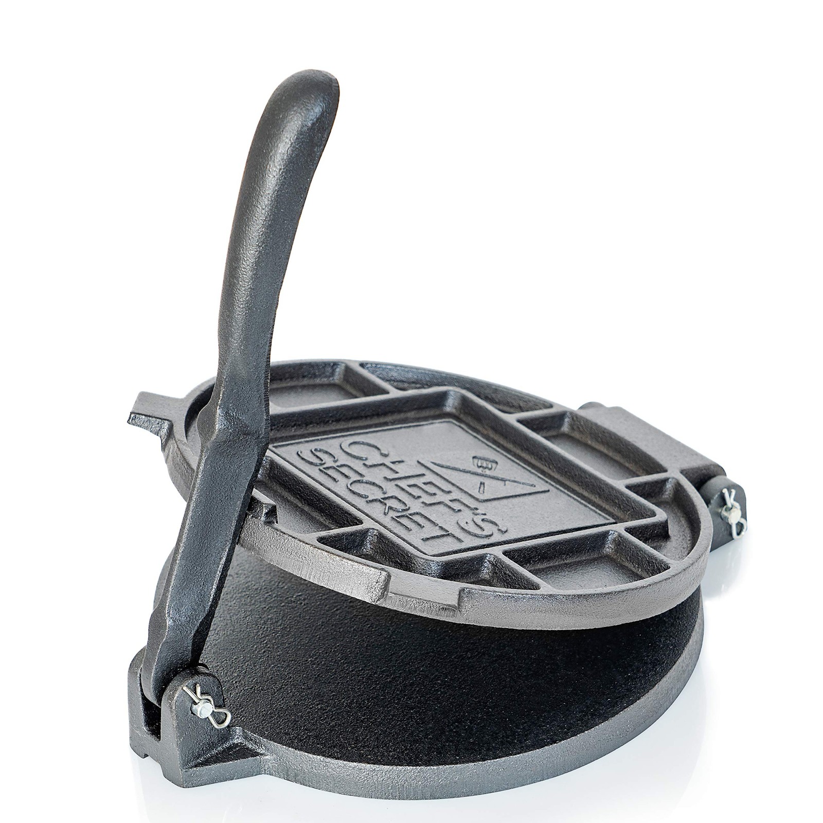 Chef's Secret 8 Inch Tortilla Cast Iron Press, Quickly Easily Makes Black gallery