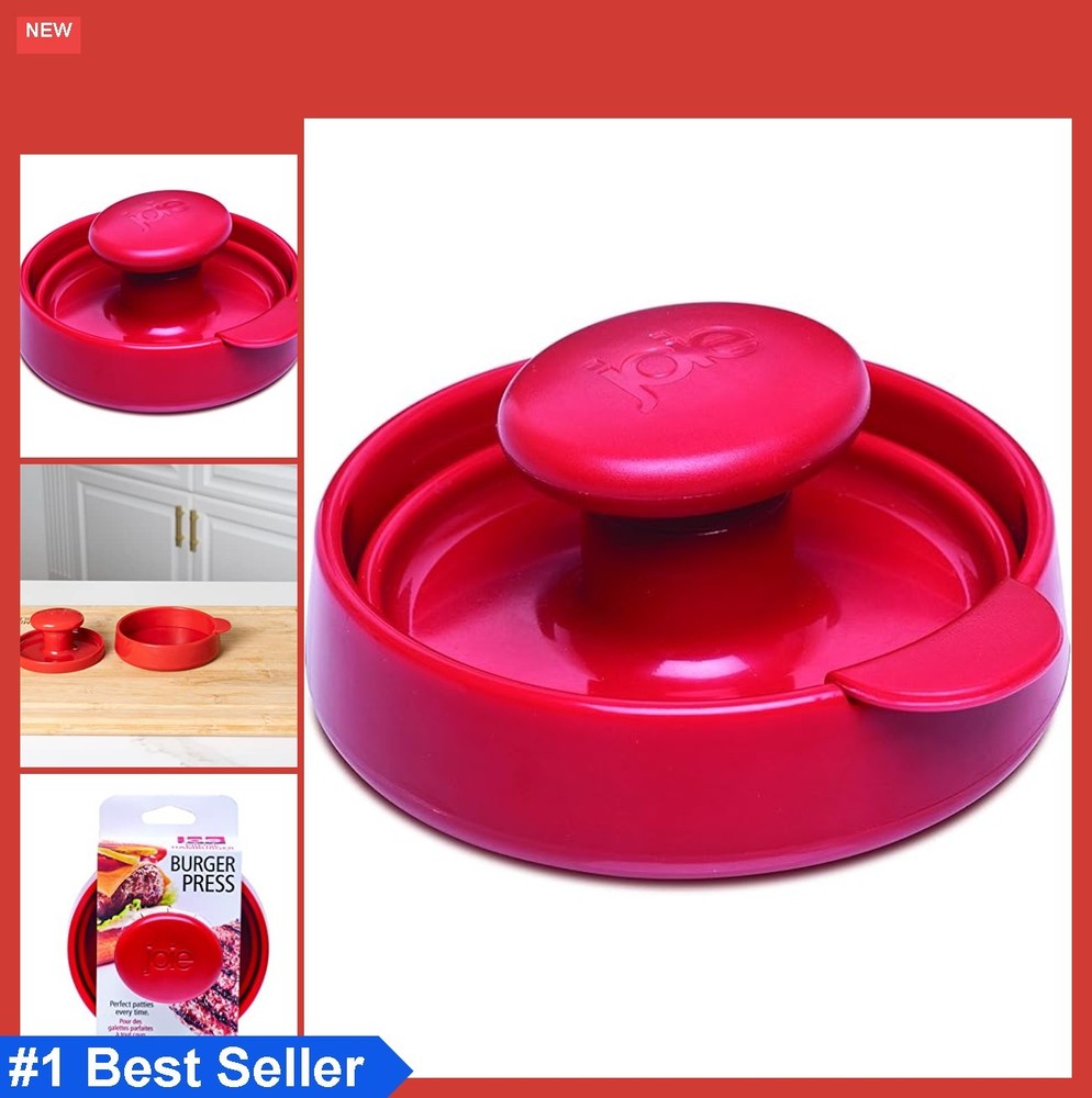 Joie Burger Press and Patty Maker, LFGB Approved and BPA Free, One Size, Red