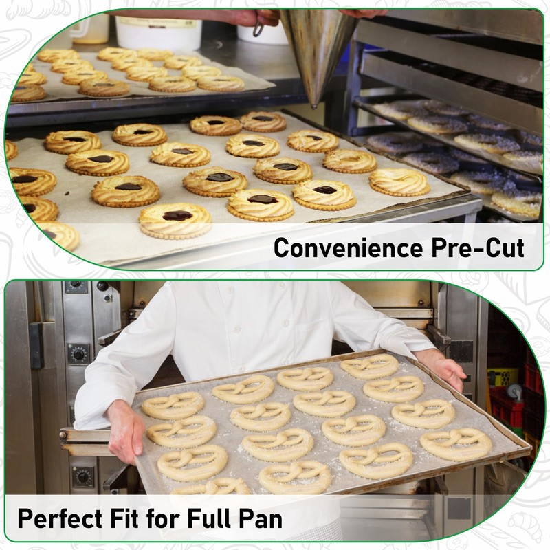 EcoDispose Non-Stick Precut Parchment Paper Baking Full Pan -1000pcs, White gallery