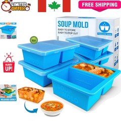 BPA-Free Silicone Soup Freezer Container Set – 3 Cubes, Odor-Free, 17.6cm