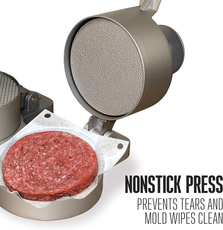Versatile Double Burger Press with Spring Ejector for Effortless Cooking gallery