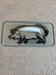Prepology 2lb Glass Bacon Burger Press Pig Decal Blue Comfort Grip Handle Grill