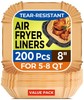 Air Fryer Paper Liners, 200pcs Liners 8" Square, Natural gallery