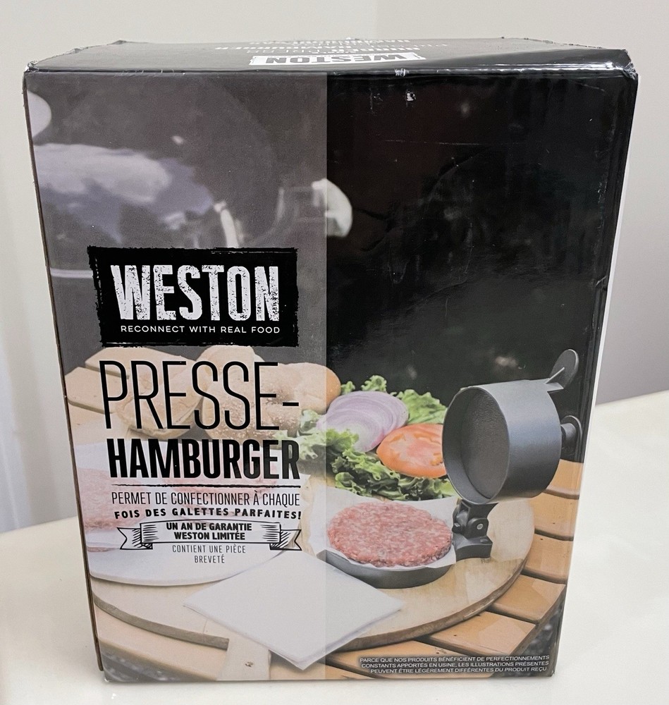 Weston Aluminum Hamburger Press Makes 4.5"Dia. Single Patty-Adjustable Thickness