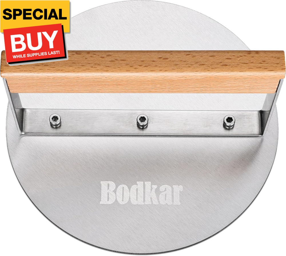 Stainless Steel Burger Press, 6 inch Round Burger Smasher Round Hamburger Press