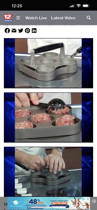New/Unused Vintage Slider Burger Maker, Wood Handle $10 gallery