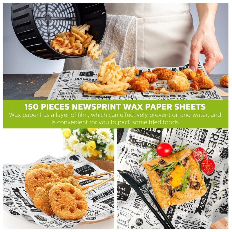 Wax Paper Sheets Deli Newsprint Food Basket Liners Sandwich 8.3 X 9.8 Inches gallery