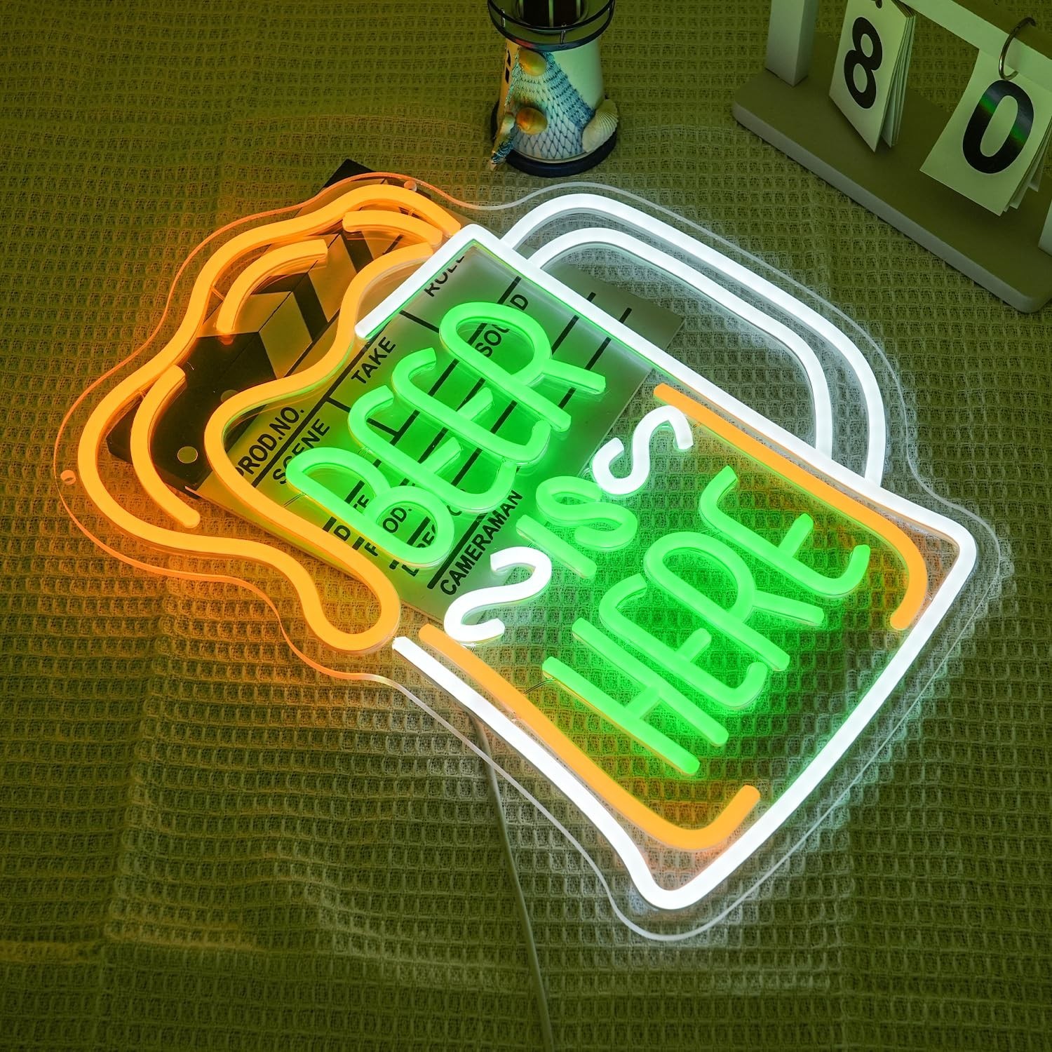 Beer Is Here Neon Sign for Wall Decor Bar Neon Light Beer Led Neon Signs Colo... gallery