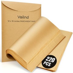 Vailnd 220 Pcs Unbleached Parchment Paper Sheets 12” x 16”, Natural Brown