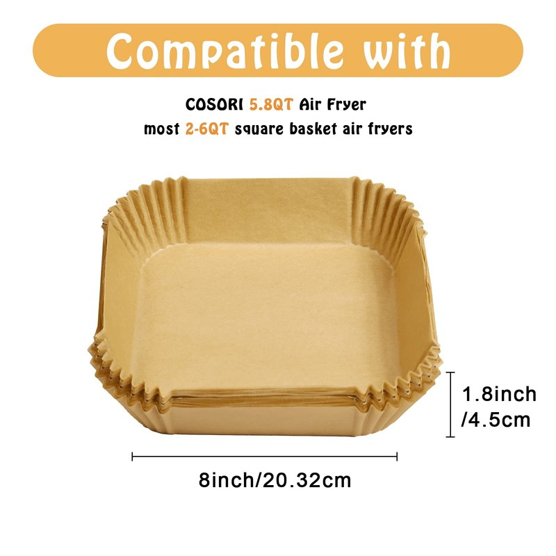 Air Fryer Liners Disposable Compatible 100pcs 7.9 inch, 100* Parchment gallery