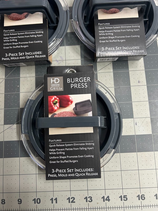 3-pack lot HD Design Grill 3-piece Non Stick Burger Press Hamburger Sliders BBQ gallery