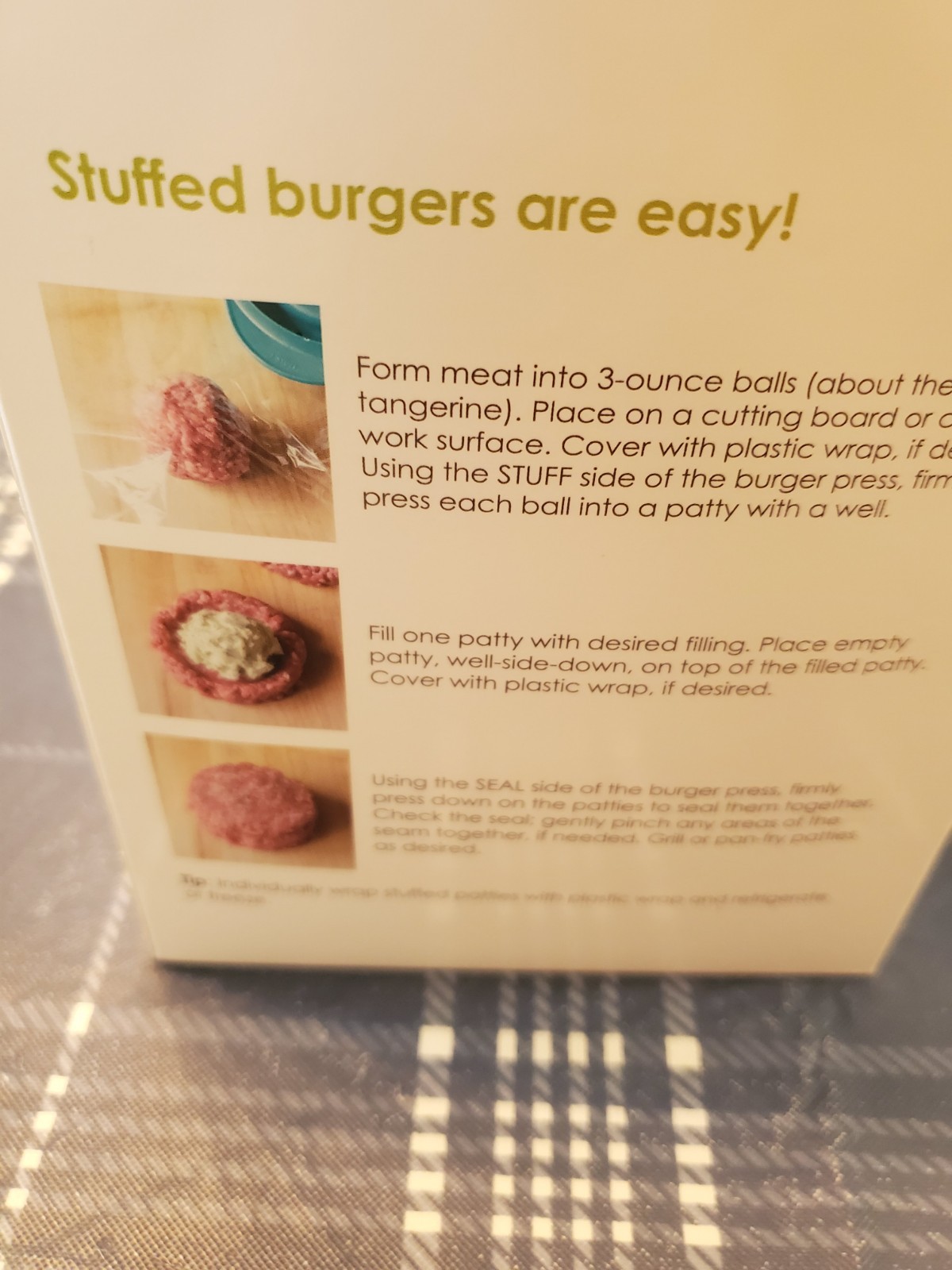 Tastefully Simple 3-in-1 Burger press Stuffed Hamburgers, Sliders, Square NEW gallery
