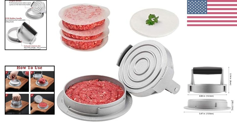 Ergonomic 3-in-1 Burger Maker - Customizes Patty Thickness for Ultimate Grilling gallery