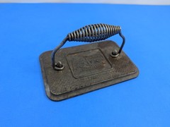 Vintage Cracker Barrel Cast Iron Meat Burger Press Flat Iron OLD LOGO
