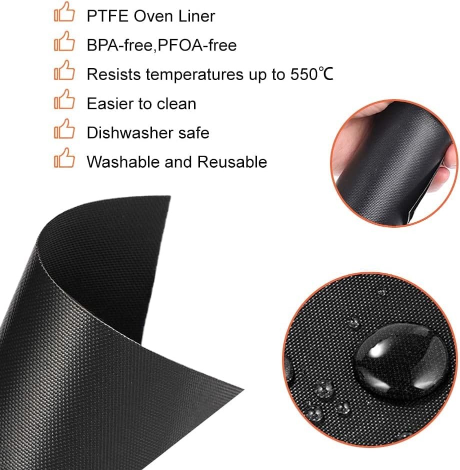 4 Pack for CHEFMAN 12Qt Air Fryer Liners, Heat 12.5 x 8.5 inches, Black gallery