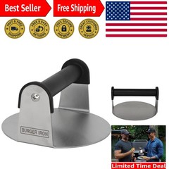 Professional 6″ Round Stainless Steel Burger Smasher – Create Crispy Burgers