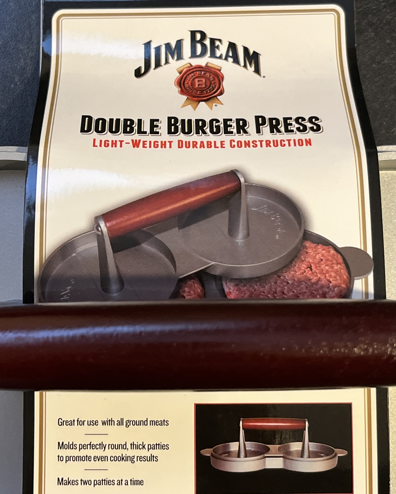 Jim Beam Non Stick Heavy Duty Aluminum Double Burger Grilling Patty Press JB0169 gallery
