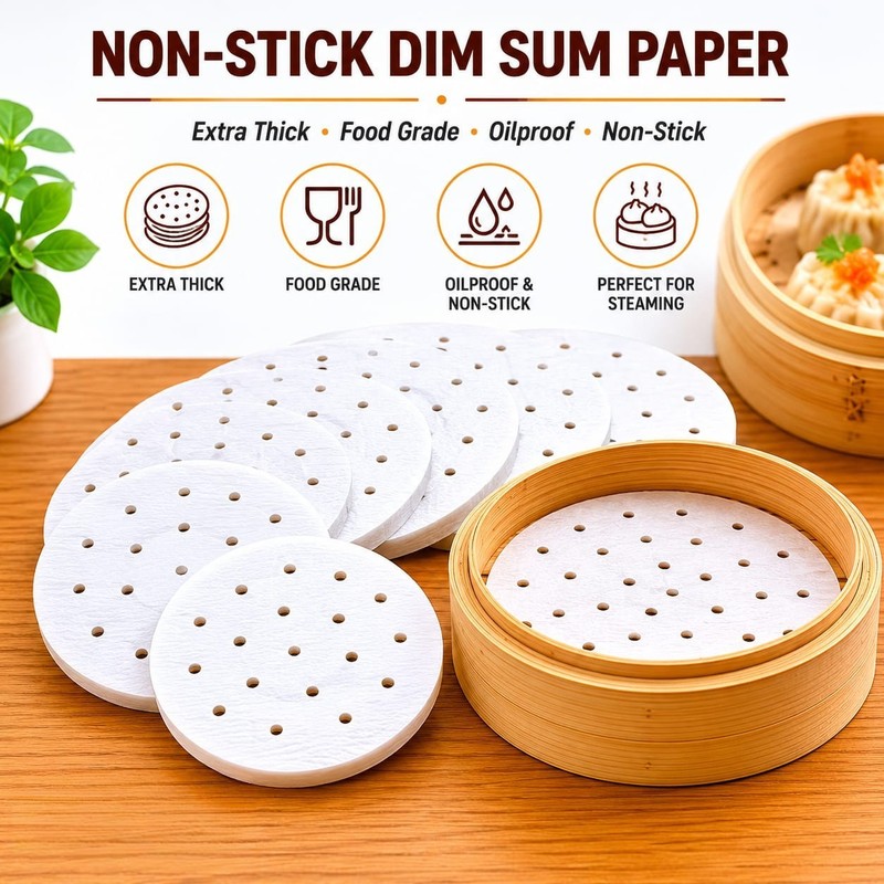 Steamer Paper 20cm 50PCS Non-Stick Oilproof Steaming Paper gallery