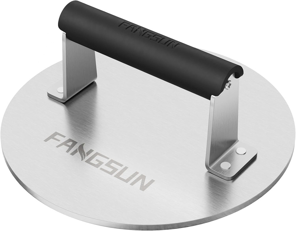 Bacon Press for Griddle, Stainless Steel Grill Press, 8.5-Inch Heavy-Duty Burger