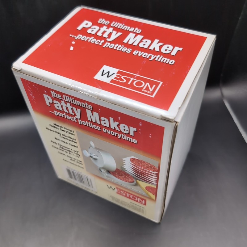 Weston Hamburger Press Aluminum Nonstick Adjust Thickness 4.325 in Patty New gallery