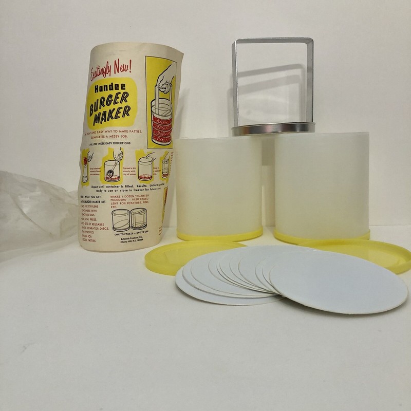 Vintage Burger Maker/Press w/Storage Container Hamburger Patty Maker 3# Capacity gallery