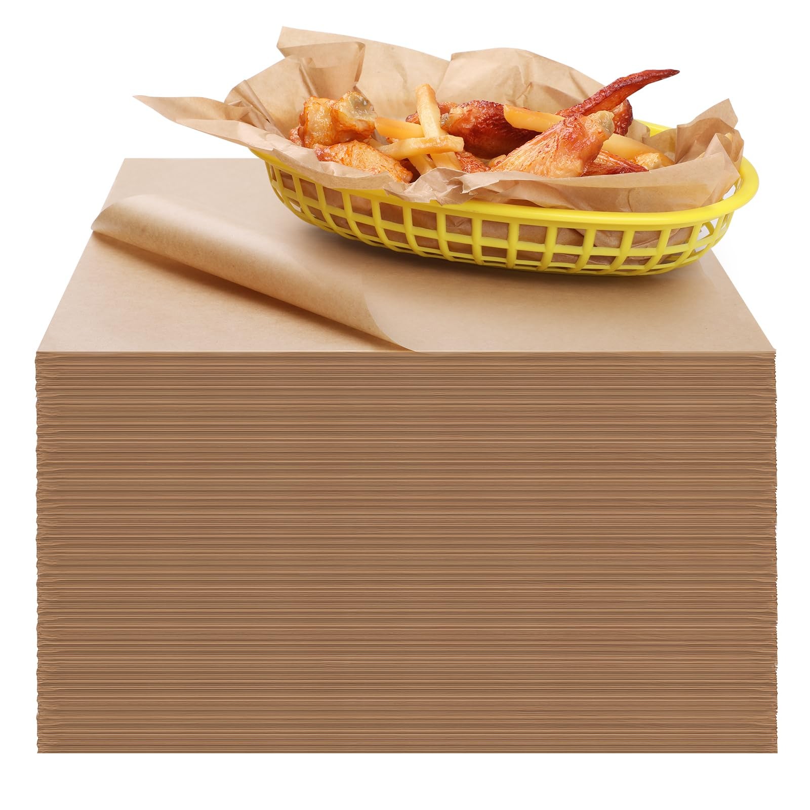 GeeRic Unbleached Waxed Deli Paper Sheets 12 * 12 12*12 inch 100PCS, Kraft gallery