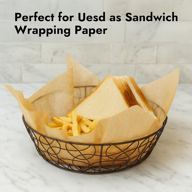BYKITCHEN 12 Inch Air Fryer Parchment Paper for 120pcs-12x12inch, Nature gallery
