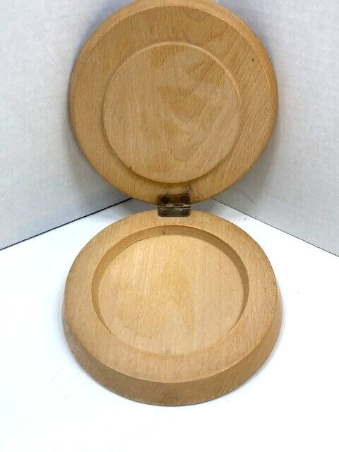 Vintage Wood Burger Meat Press Hand Painted Chef Decoration Hinged Lid gallery