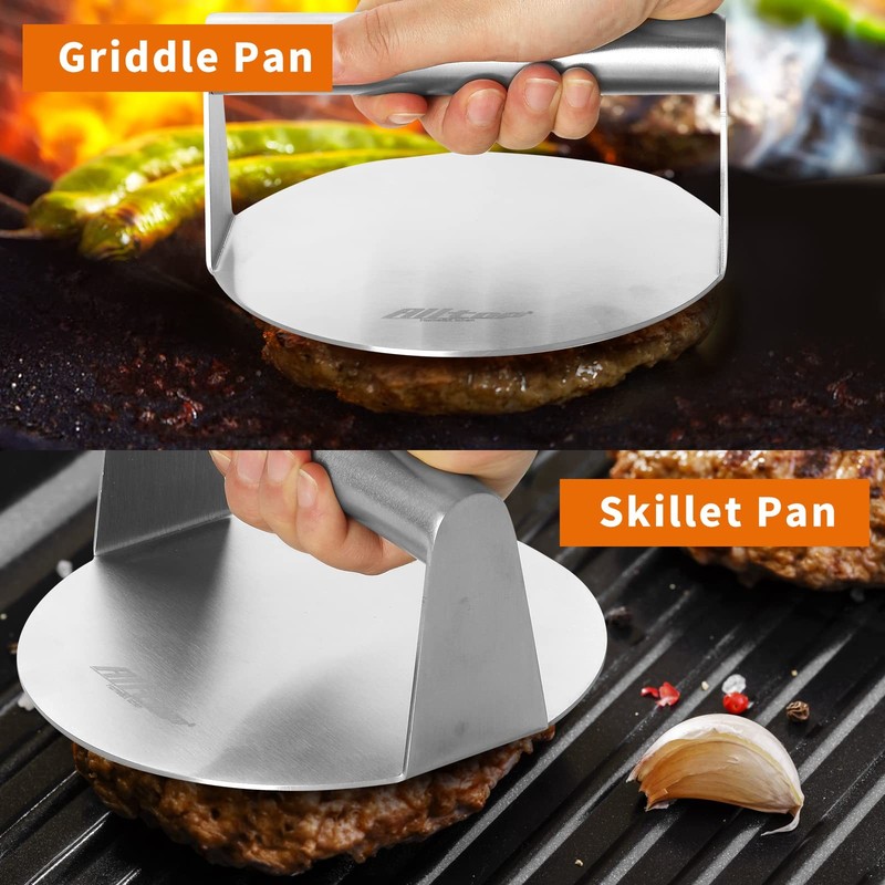 ALLTOP Smash Burger Press -Grill Essential,Stainless Steel 5.5 Inch, Silver gallery
