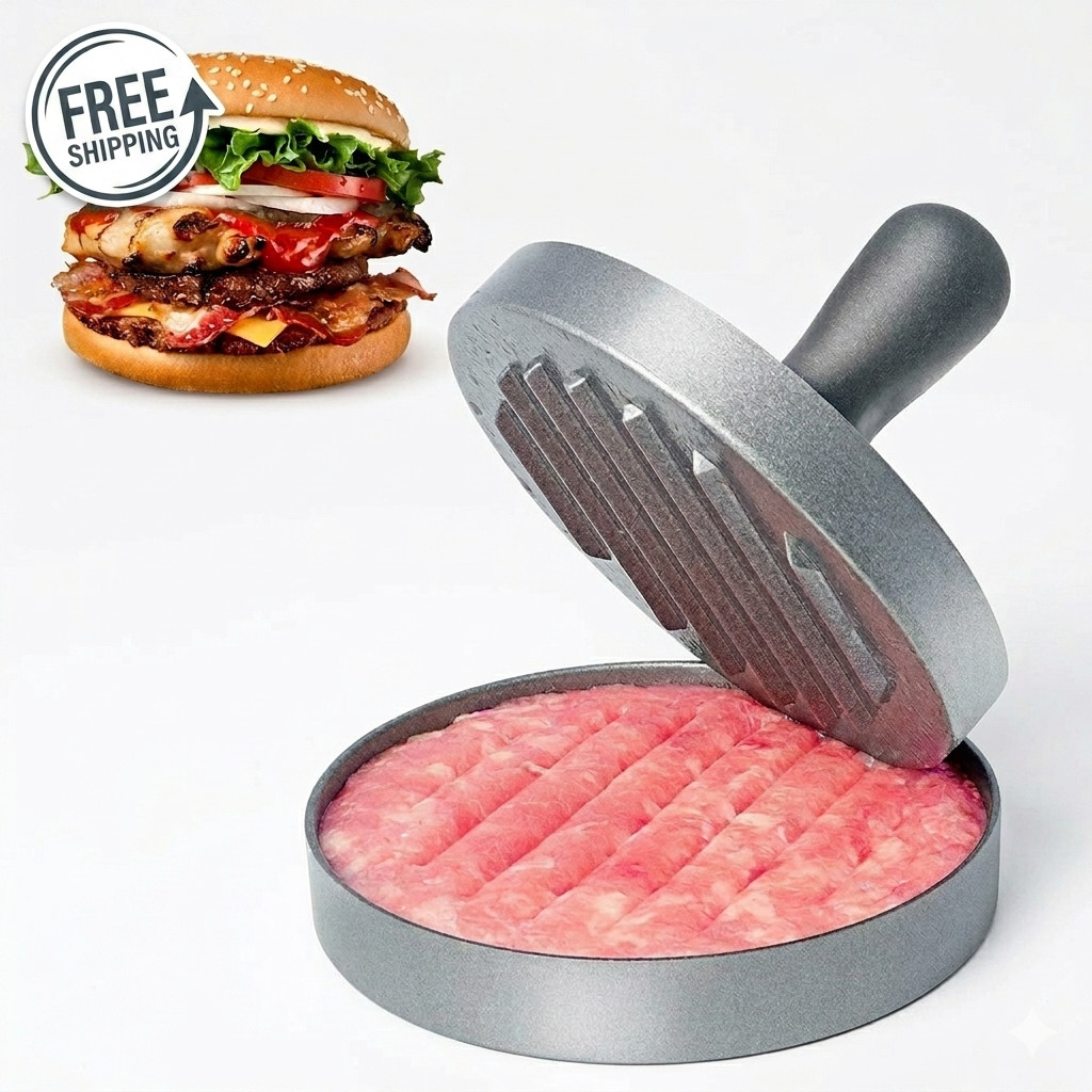 Burger Press Patty Maker Non Stick Aluminum Hamburger Mold BBQ Kitchen Tool gallery