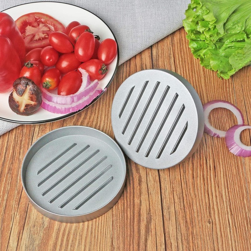 Prensa para hamburguesas aluminio grado alimenticio con mango ABS antiadherente gallery