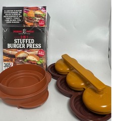 Nordic Ware 3-in-1 Stuffed Burger Press & Slider Maker Brown Mustard Plastic 365